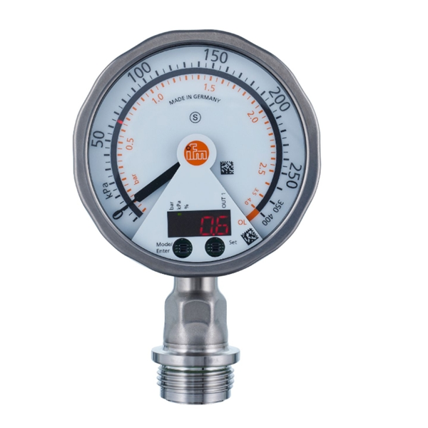 德國IFM易福門帶模擬顯示屏的齊平式壓力傳感器PG2433 PG-025-REB12-MFRKG/US/ /P