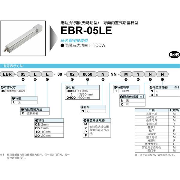 CKD喜開理電動執(zhí)行器（無馬達型）滑塊型EBR-05LE-00-020150NNN-M1NN