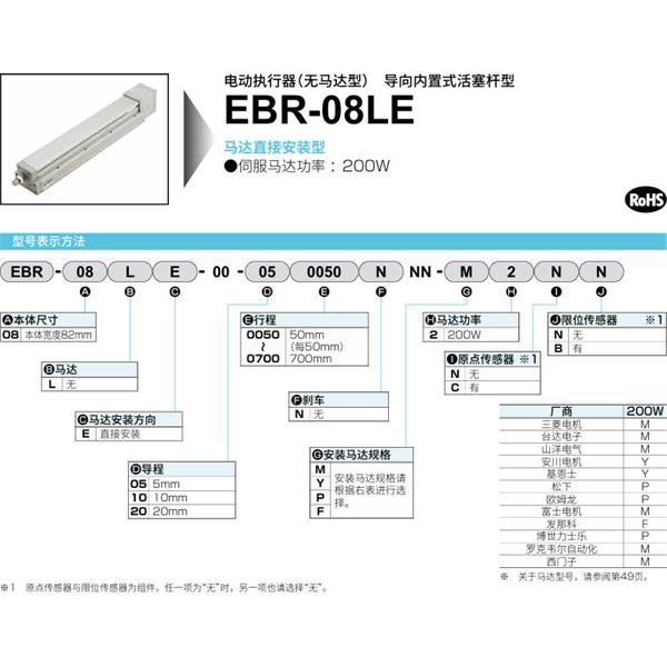 CKD喜開理電動執(zhí)行器（無馬達(dá)型）滑塊型EBR-08LE-00-100100NNN-M2NN