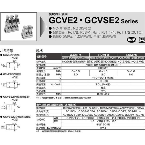 CKD喜開理氣控式2通閥（冷卻液閥）GCVE22-B-15A-05-0